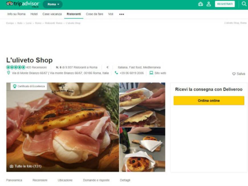 TripAdvisor e Deliveroo, un accordo per il food delivery