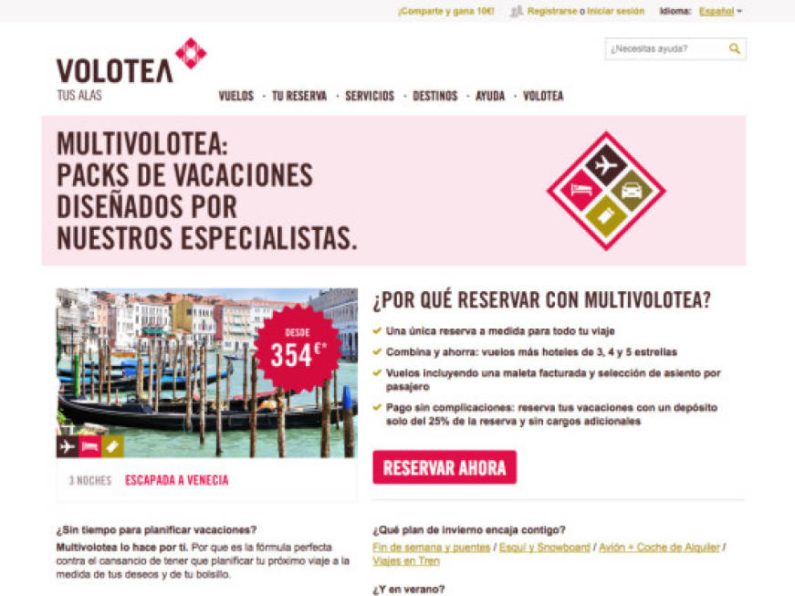 Volotea entra nella vendita dei pacchetti vacanza: in Spagna il progetto pilota