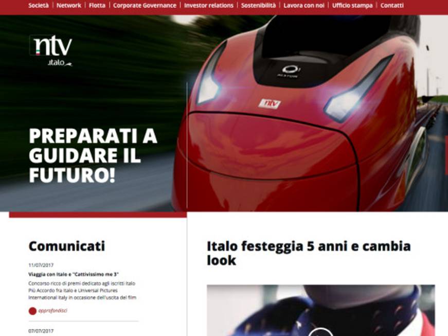 Ntv rinnova il sito corporate