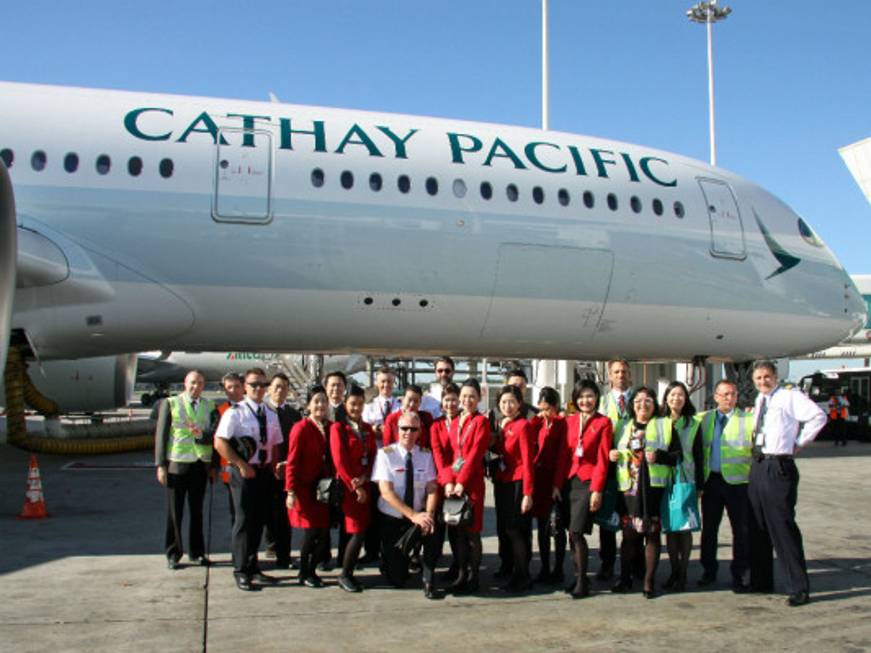 Cathay Pacific, debutto romano oggi per il nuovo A350
