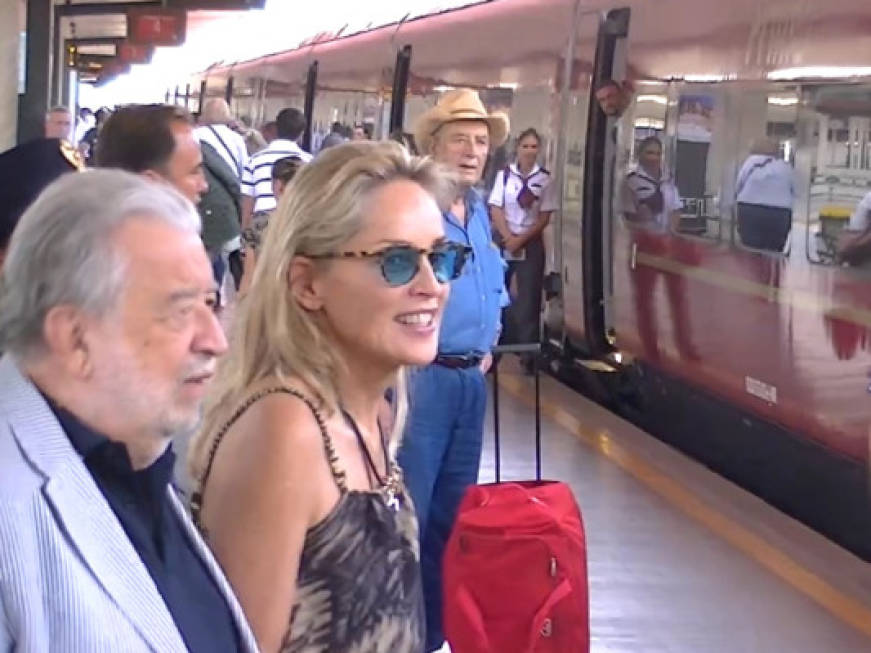 Sharon Stone in viaggio su Italo di Ntv