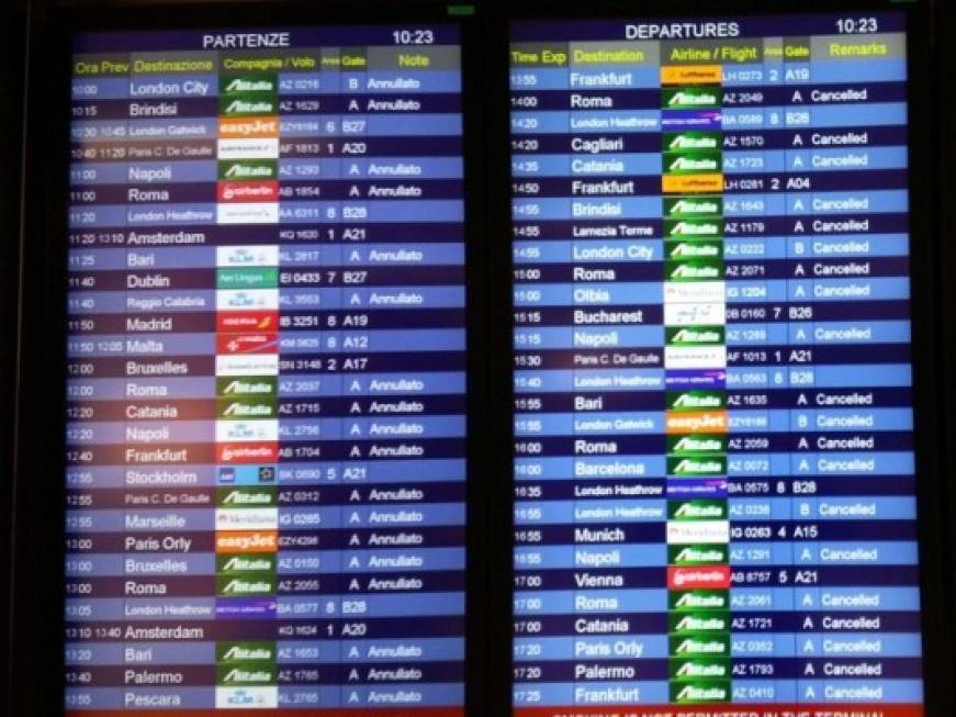 Sciopero dei trasporti,ritardi e cancellazioni: la situazione negli aeroporti