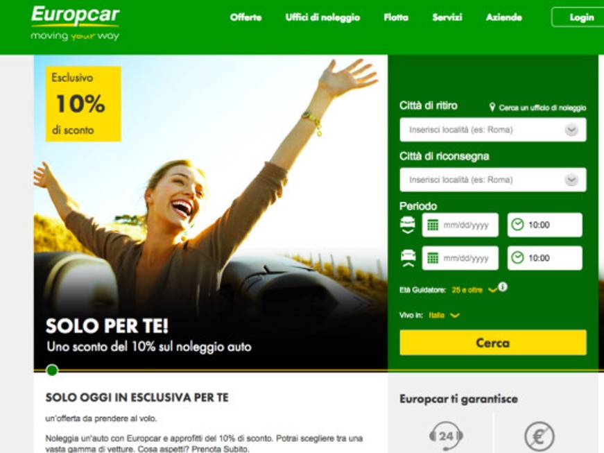 Gruppo Europcar: ricavi in crescita a doppia cifra nel semestre