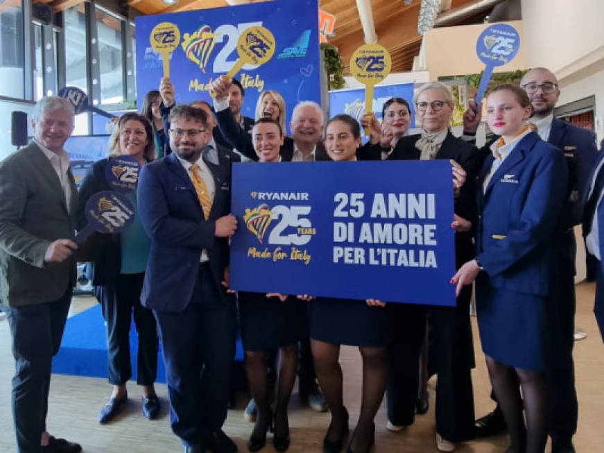Ryanair festeggia i 25 anni in Italia: nel maggio del 1998 a Treviso il primo decollo