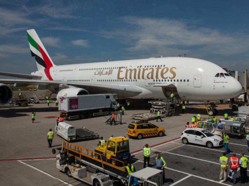 Emirates, primo anno di servizio per l&amp;#39;A380 in Italia