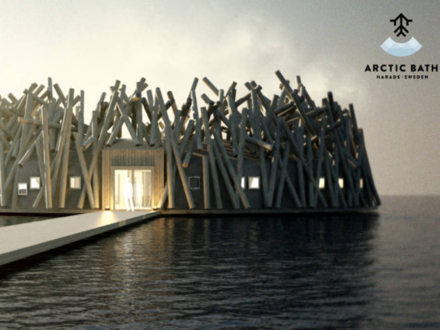 Arctic Bath in Svezia: l'hotel circolare di legno che galleggia sul fiume