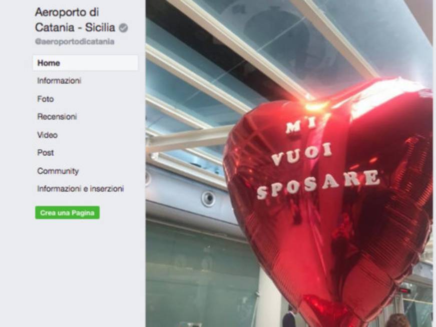 Aeroporto di Catania: chiede alla fidanzata di sposarlo, ma lei scappa