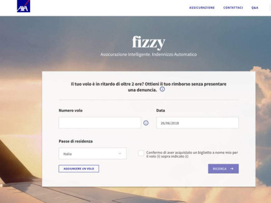 Axa lancia Fizzy, l'assicurazione automatica contro il ritardo dei voli
