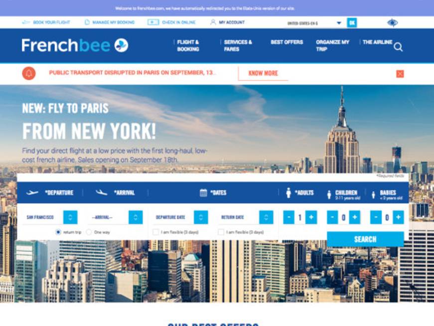 Il low cost non lascia il lungo raggio: French Bee vola a New York