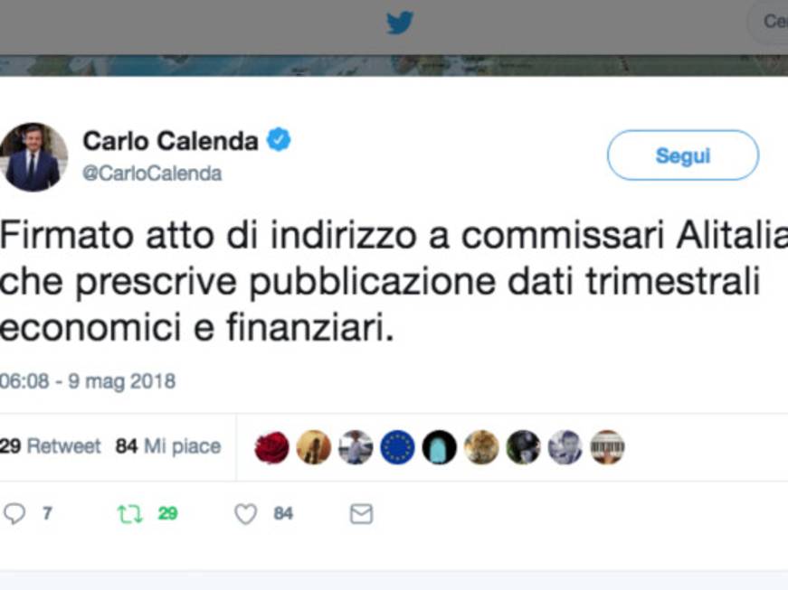 Alitalia, il ministro Calenda: “Pubblicare i dati economici”