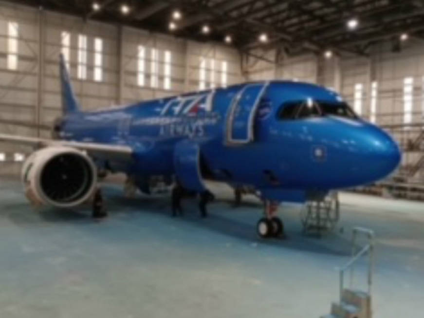 Ita Airways, pronto il primo A320neo con la livrea azzurra