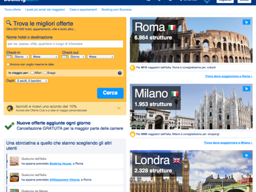 Booking.com, arriva l'analisi dei competitor per gli alberghi