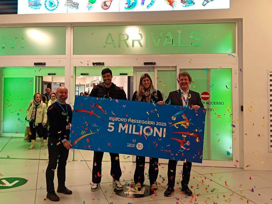 Record assoluto per lo scalo di Torino: 5 milioni di pax