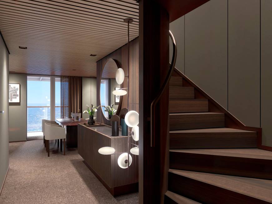 L’entrata di una delle suite di lusso The Haven (rendering)